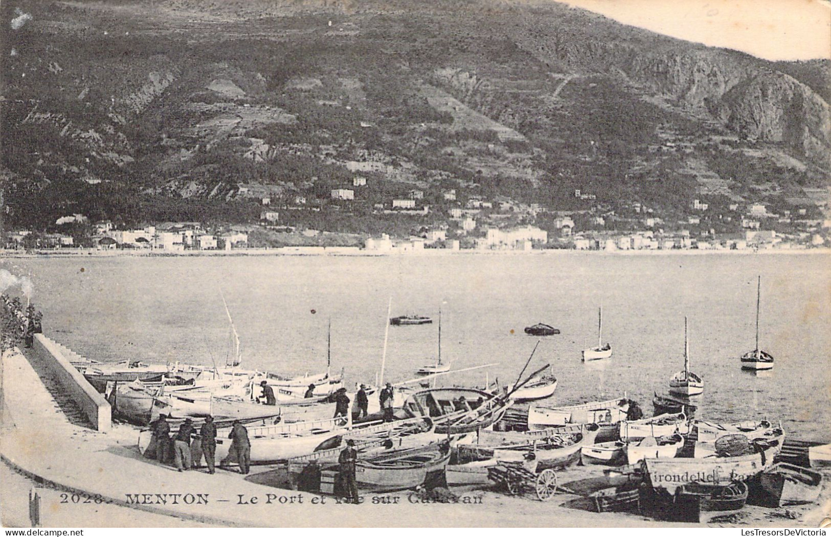 FRANCE - 06 - MENTON - Le Port Et Vue Sur Cararan - Carte Postale Ancienne - Menton