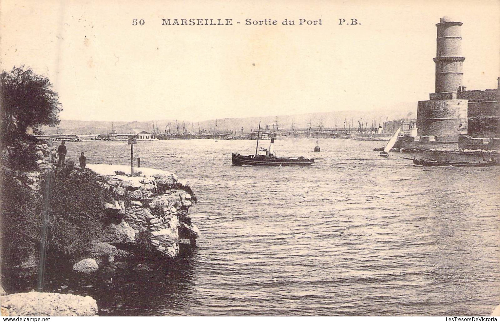 FRANCE - 13 - MARSEILLE - Sortie Du Port - PB - Carte Postale Ancienne - Non Classés