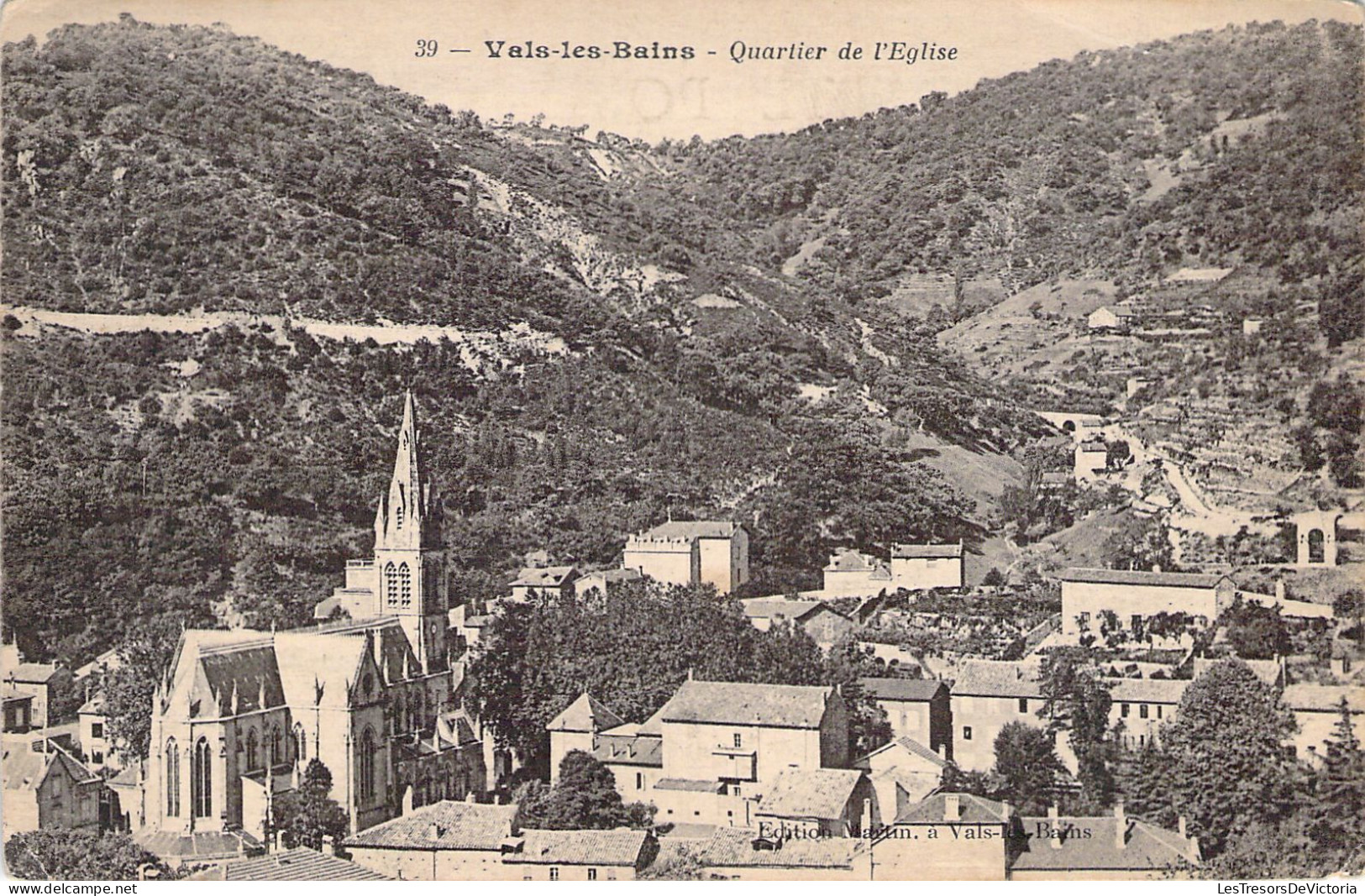 FRANCE - 07 - VALS LES BAINS - Quartier De L'église - Carte Postale Ancienne - Vals Les Bains