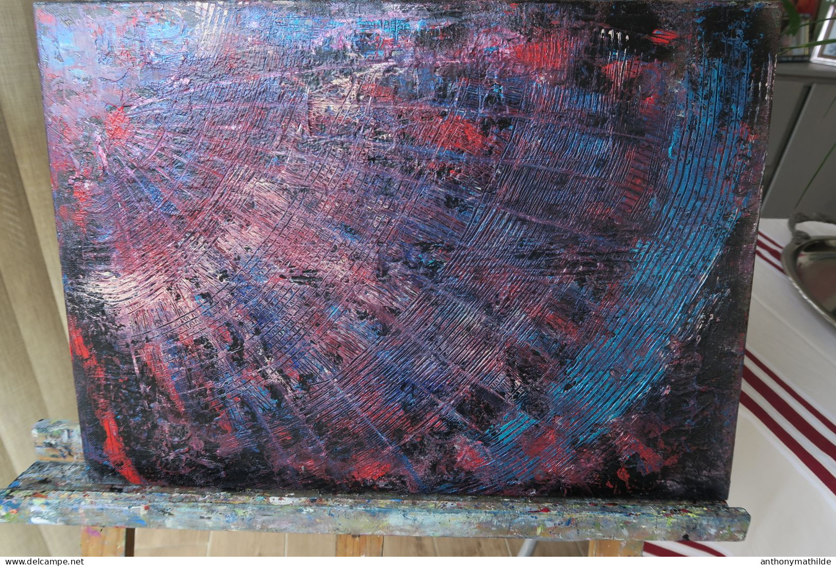 Tableau Contemporain  Abstrait 48 X 33 Cm - Acrylic Resins