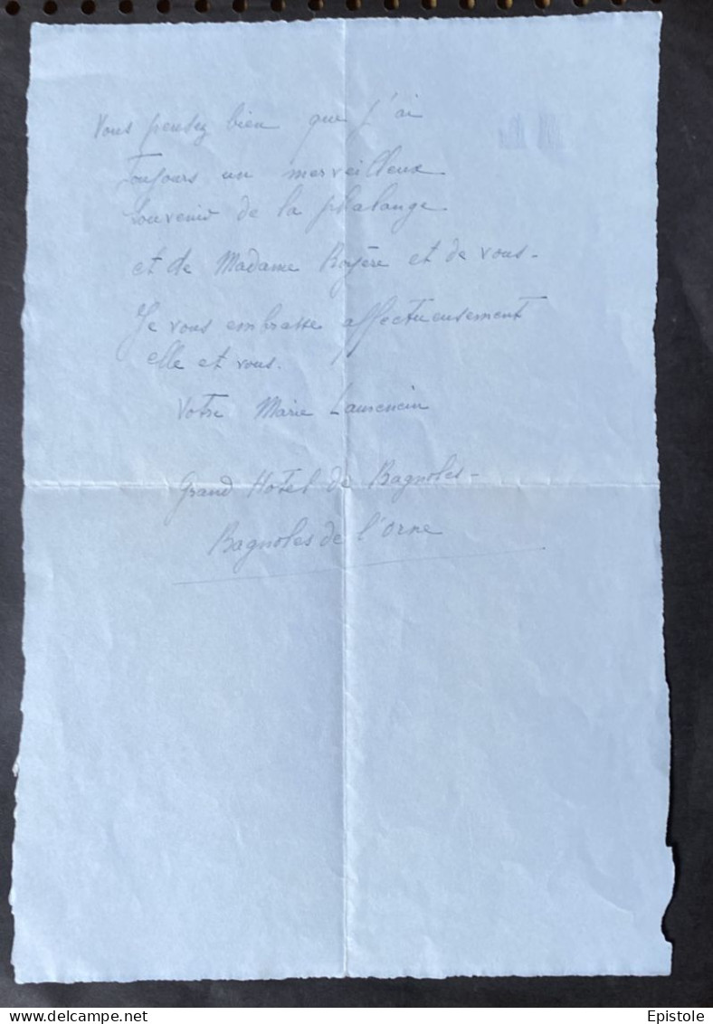 Marie LAURENCIN – Lettre Autographe Signée – Revue La Phalange (art Symboliste) - Peintres & Sculpteurs