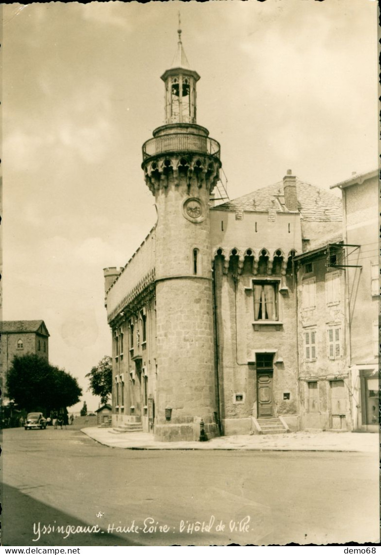 Yssingeaux CPA CPSM 43 Haute Loire Hôtel De Ville Mairie Voiture Ancienne 1960 - Yssingeaux