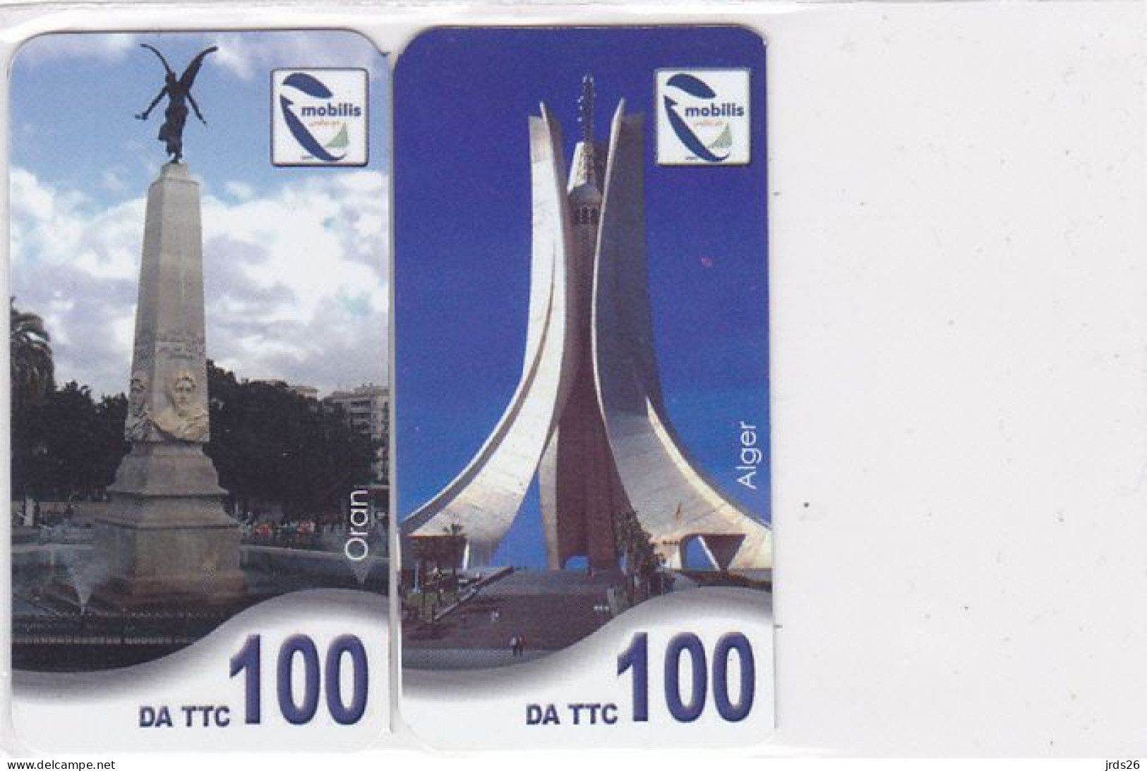 Algeria 2 Mini Phonecards Mobilis - - - Monuments - Algérie