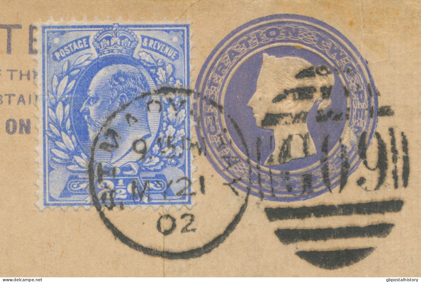 GB 1902 QV 2d Superb Registered Letter W. EVII 2 ½d Ultramarine With Barred Duplex-cancel "St. MARY-CRAY / G09" (LONDON) - Covers & Documents