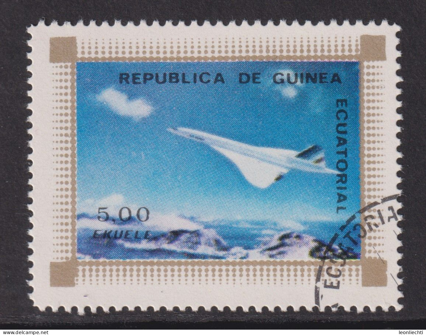 1976 Äquatorial-Guinea, Flugzeuge Mi:GQ 833°, Yt:GQ 80-B, Concorde, Aviation, Space Flight & U.I.T. (I.T.U.) - Guinée Equatoriale