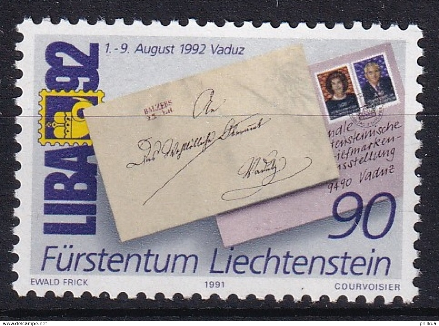 MiNr. 1026 Liechtenstein1991, 2. Sept. Nationale Briefmarkenausstellung LIBA ’92 - Postfrisch/**/MNH - Expositions Philatéliques