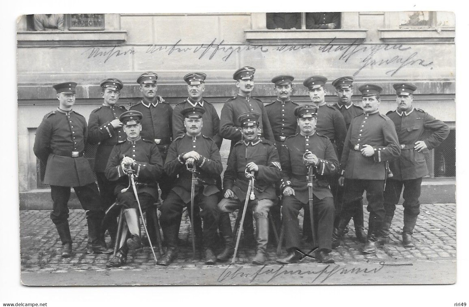 Cpa Allemagne, Armée Allemande, Groupe De Militaire, Poilus, Sabres, Voir Scannes - Uniformi