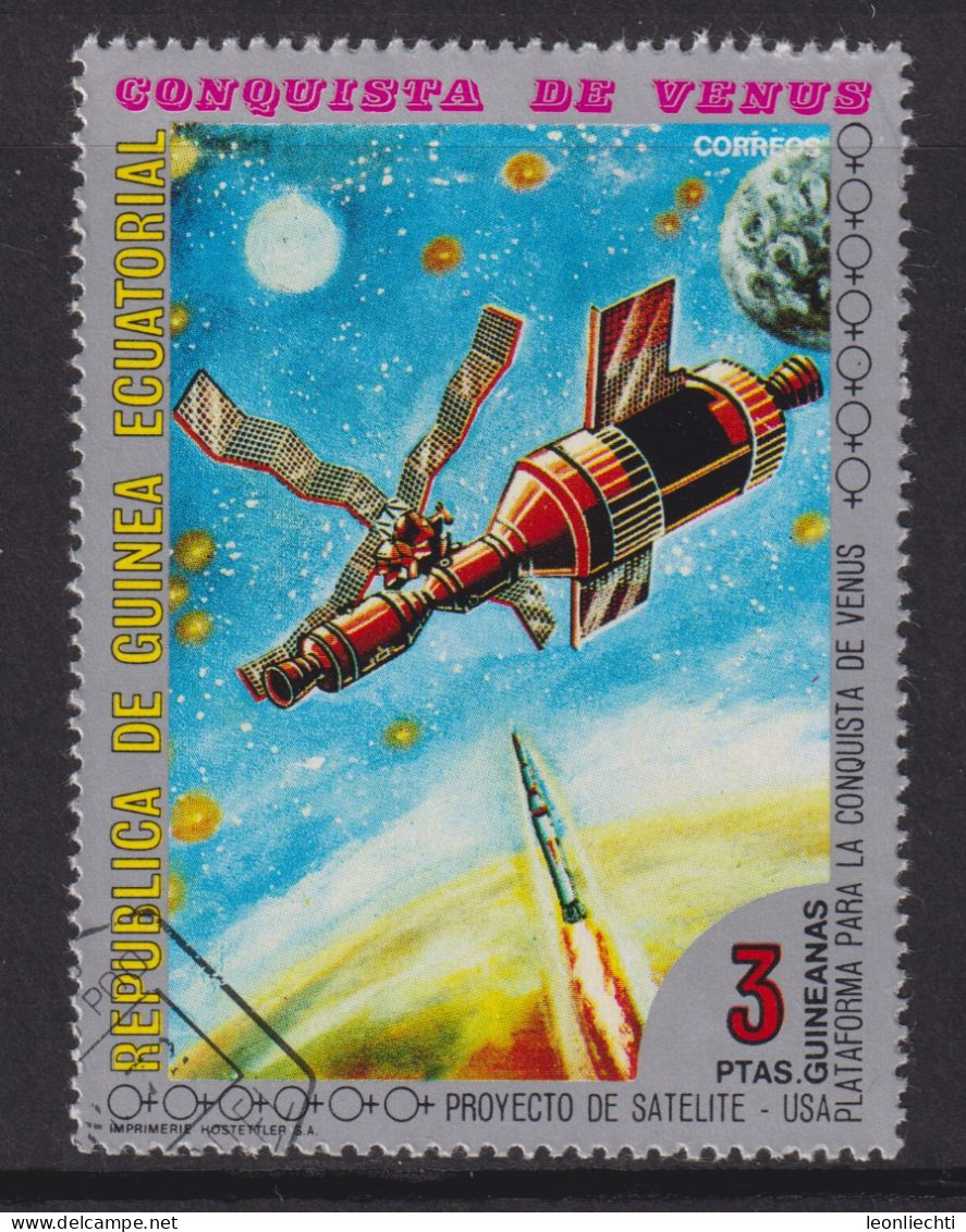 1973 Äquatorial-Guinea, Raumfahrt,  Mi:GQ 218°, Yt:GQ 32-B, Skylab,  Exploration Of Venus - Guinée Equatoriale