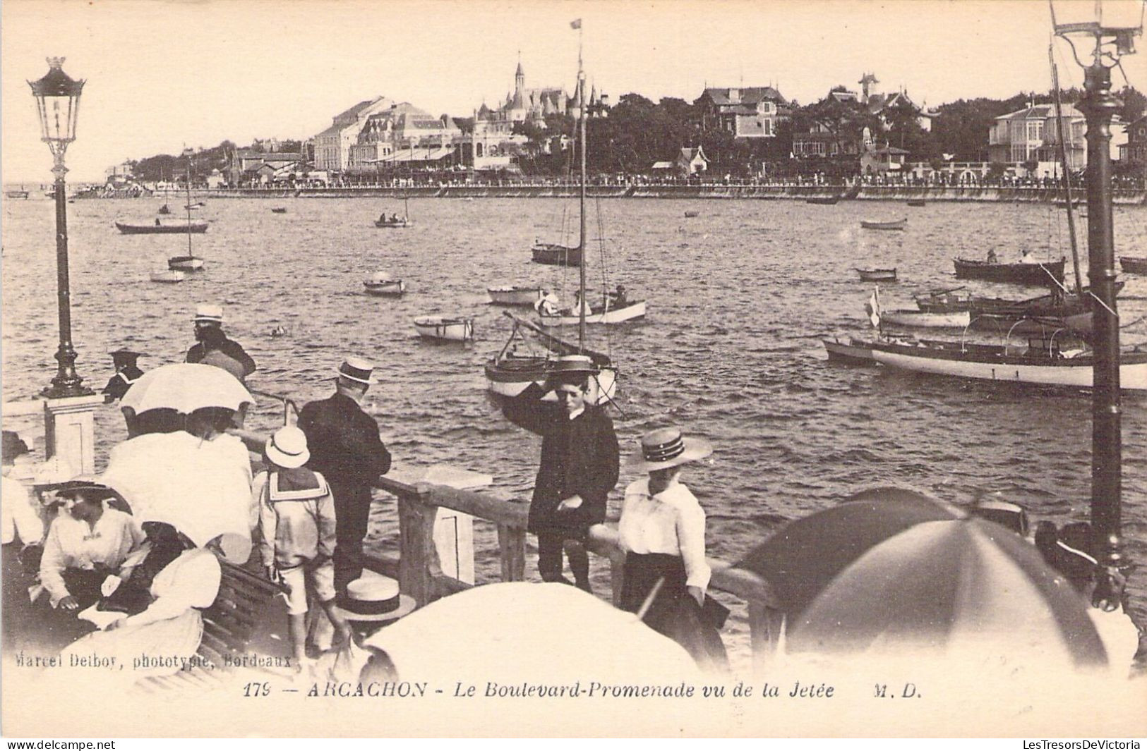 FRANCE - 33 - ARCACHON - Le Boulevard Promenade Vu De La Jetée - Carte Postale Ancienne - Arcachon