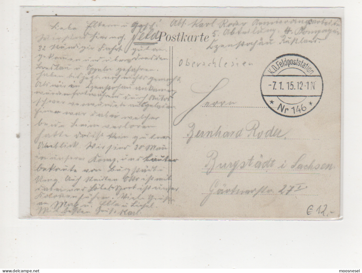 Antike Postkarte  CZENSTOCHAU - KASERNE VON 1915 FELDPOSTKARTE - Schlesien