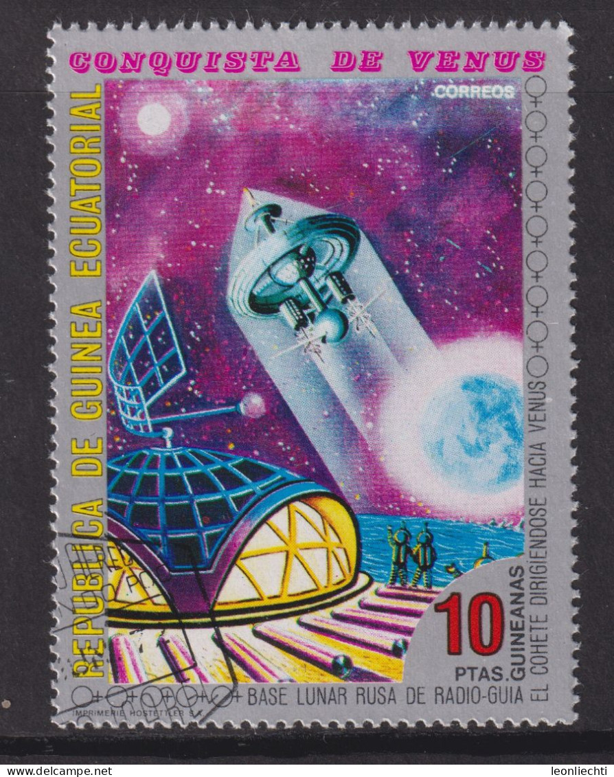 1973 Äquatorial-Guinea, Raumfahrt,  Mi:GQ 221°, Yt:GQ 32-E,  Exploration Of Venus, Base - Guinée Equatoriale