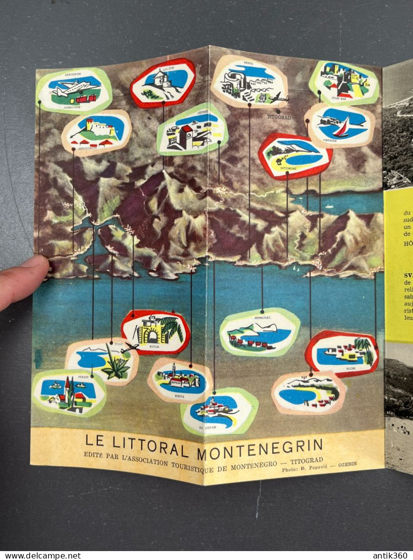 Ancien Dépliant Ou Brochure Touristique CRNOGORSKO PRIMORJE Le Littoral Monténégrin Montenegro Yougoslavie - Tourism Brochures