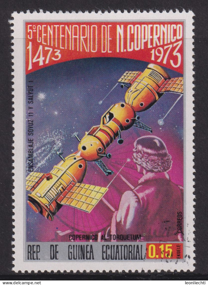 1974 Äquatorial-Guinea, Raumfahrt,  Mi:GQ 331°, Yt:GQ 41-C, Nikolaus Kopernikus, Soyuz 11 And Salyut 1 - Guinée Equatoriale