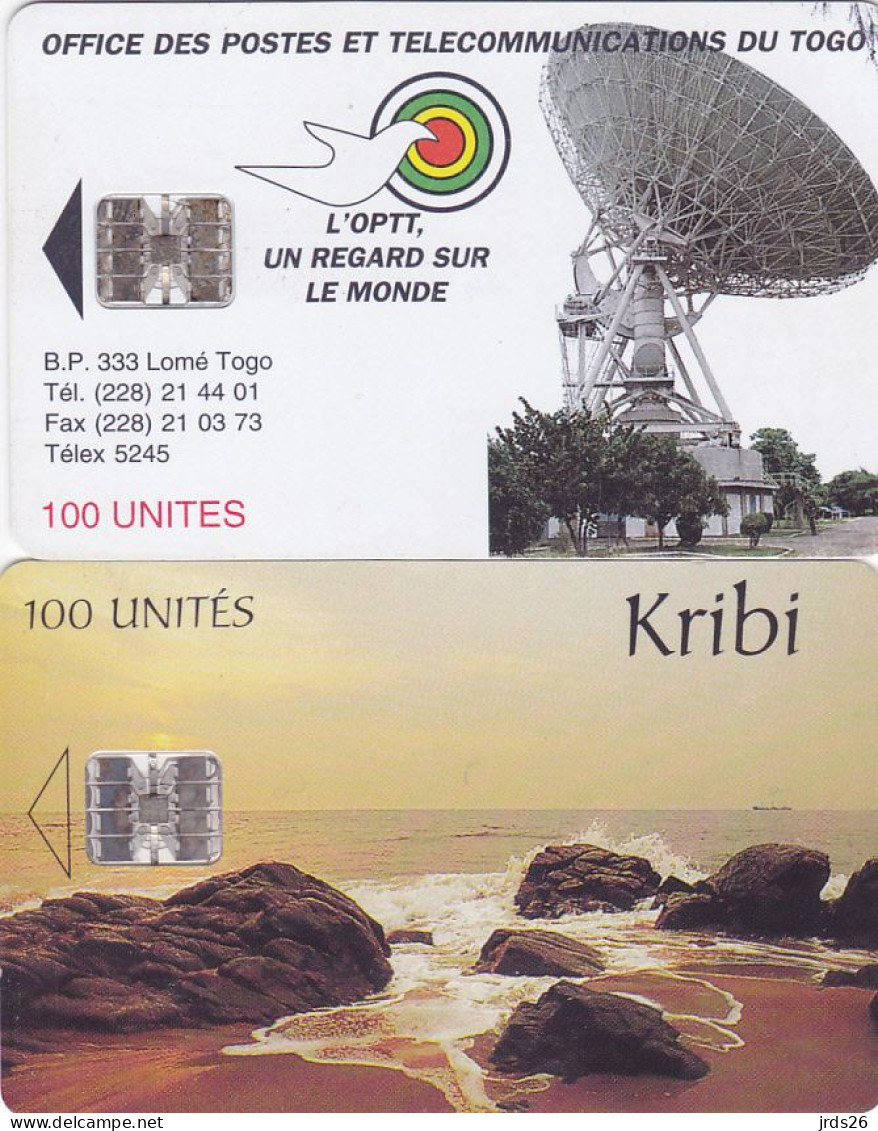 Cameroon, Togo 2 Phonecards Chip - - - Kribi, Earth Station - Cameroon