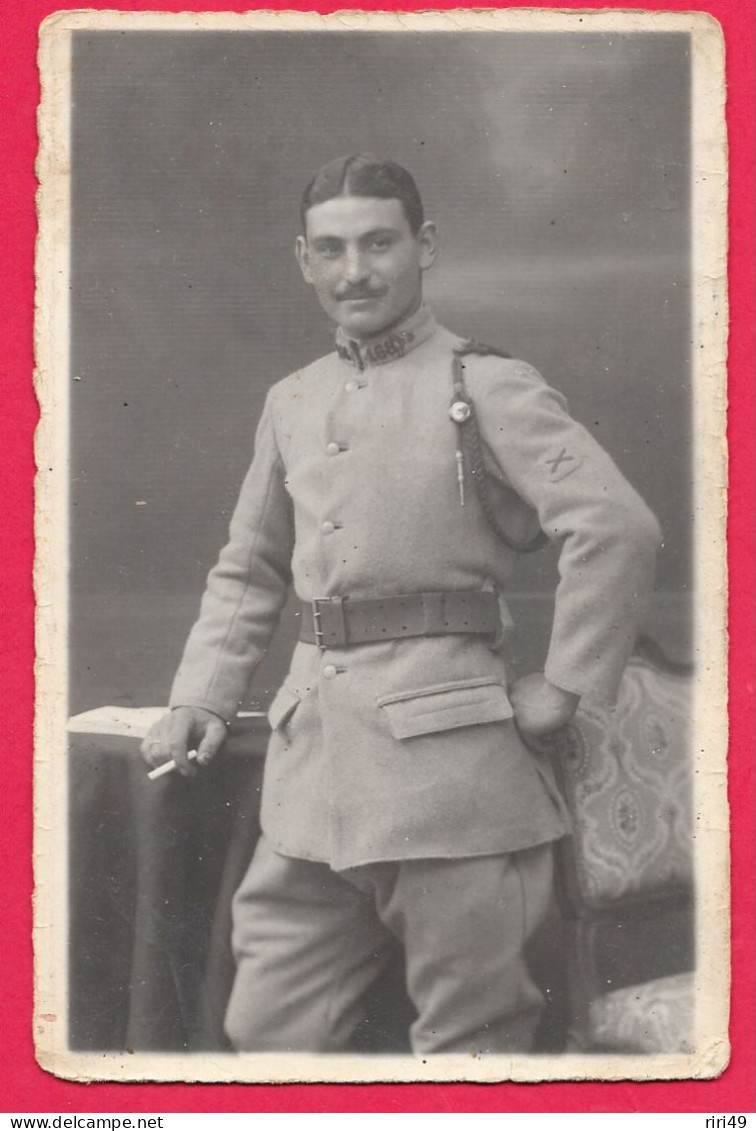 Cpa 168e Régiment, Militaire, Poilu, Photographe: Atelier RICHIER A ACHEN Comphausbadstr.29 Aix La Chapelle Guerre 14-18 - Reggimenti