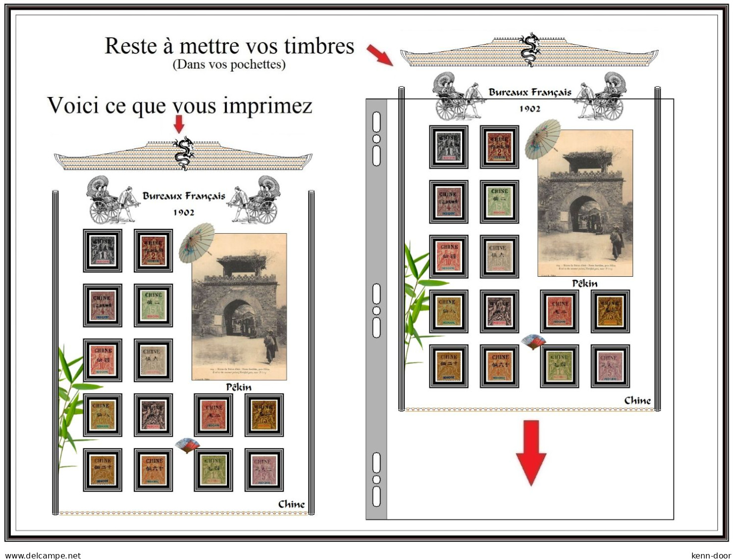 Albums de timbres à imprimer CHINE