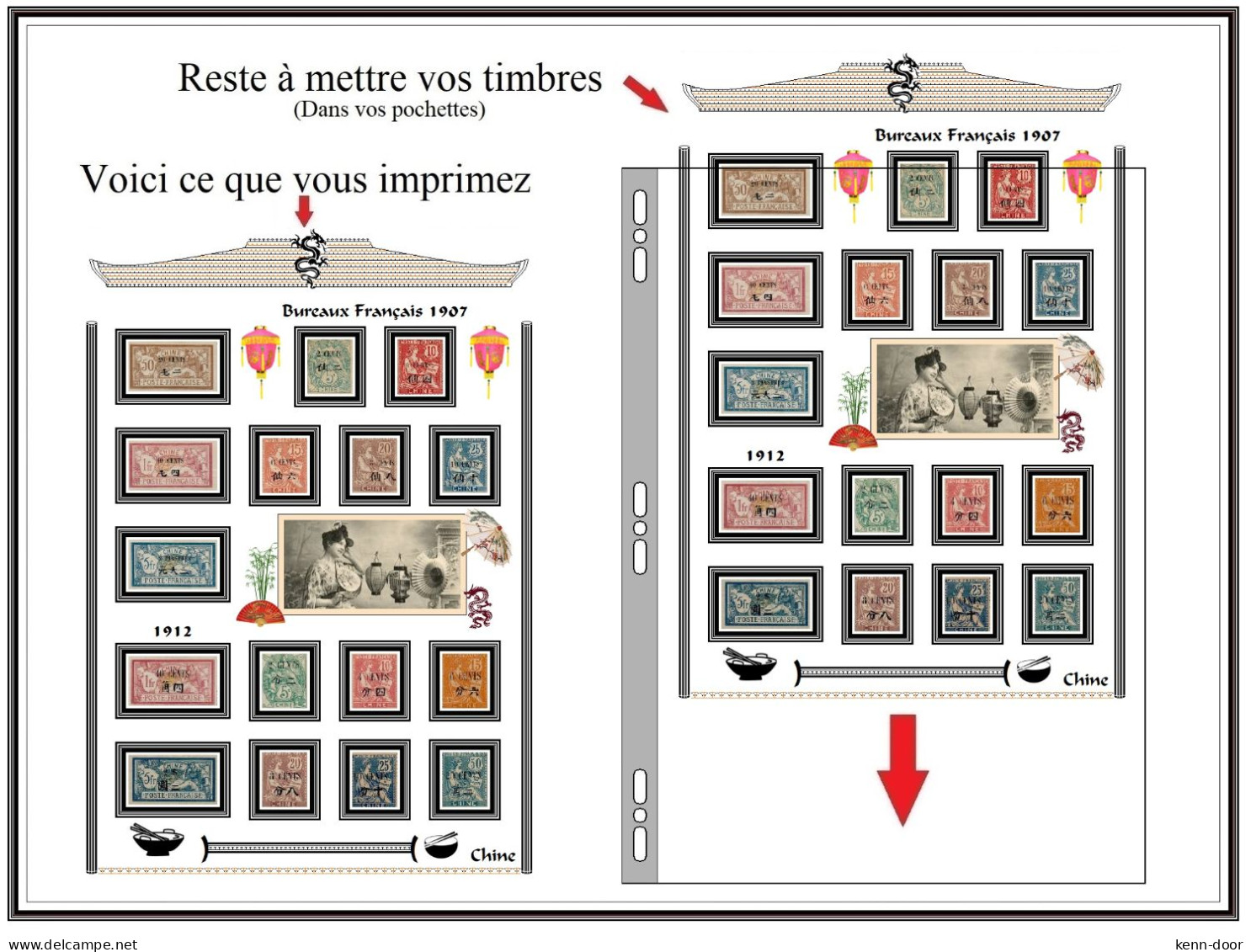 Albums de timbres à imprimer CHINE