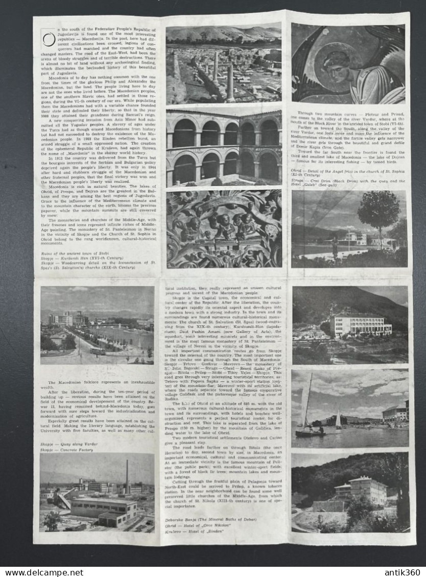 Ancienne Dépliant / Brochure Touristique JUGOSLAVIJA MAKEDONIJA Macédoine Yougoslavie - Dépliants Turistici