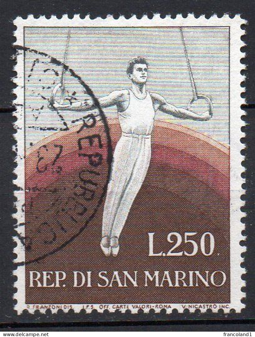 1954 San Marino - Propaganda Sportiva 2 N. 419 - 250 Lire Timbrato Used - Usados