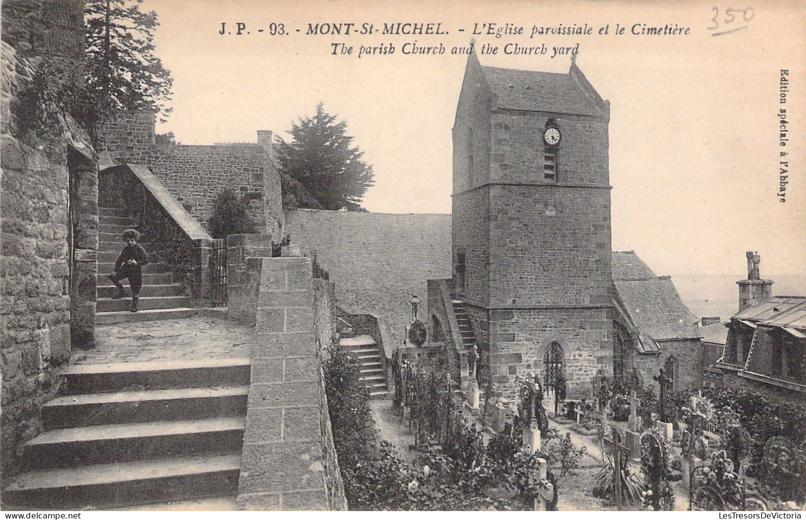 FRANCE - 50 - LE MONT SAINT MICHEL - église Paroissiale Et Le Cimetière - Carte Postale Ancienne - Le Mont Saint Michel