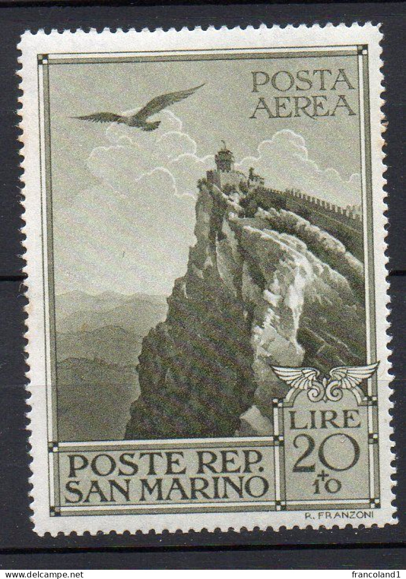 1944 San Marino Pro Case Popolari N. A48 Integro MNH** Centrato - Luftpost