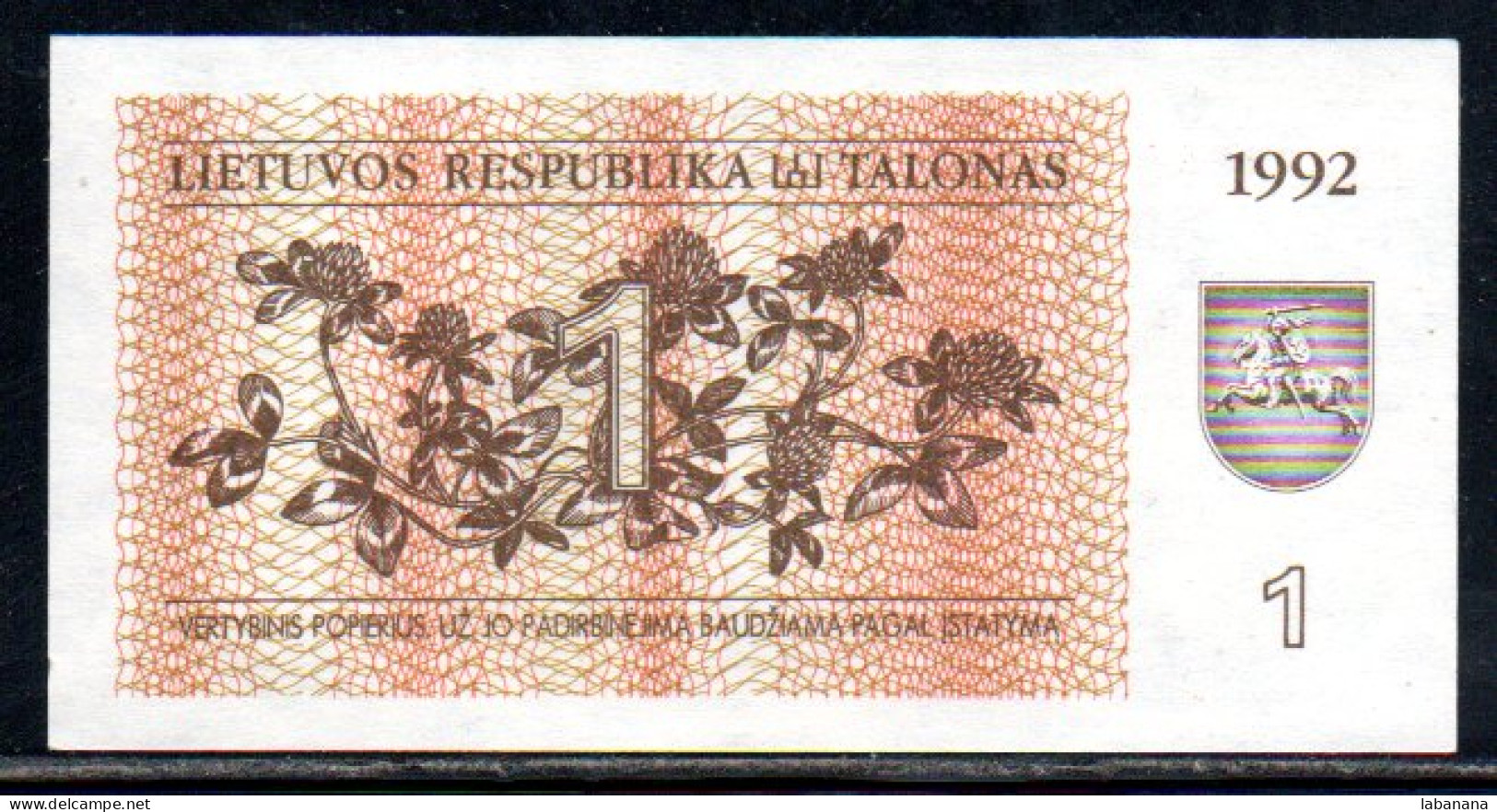 659-Lituanie 1 Talonas 1992 MA099 Neuf/unc - Lituanie