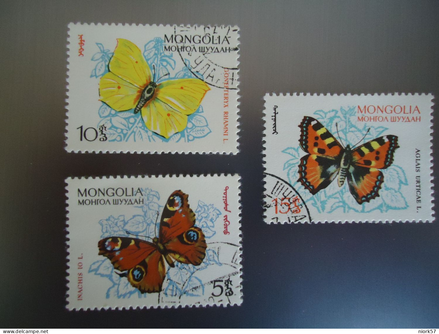 MONGOLIA   USED   STAMPS 3   BUTTERFLIES - Mongolie