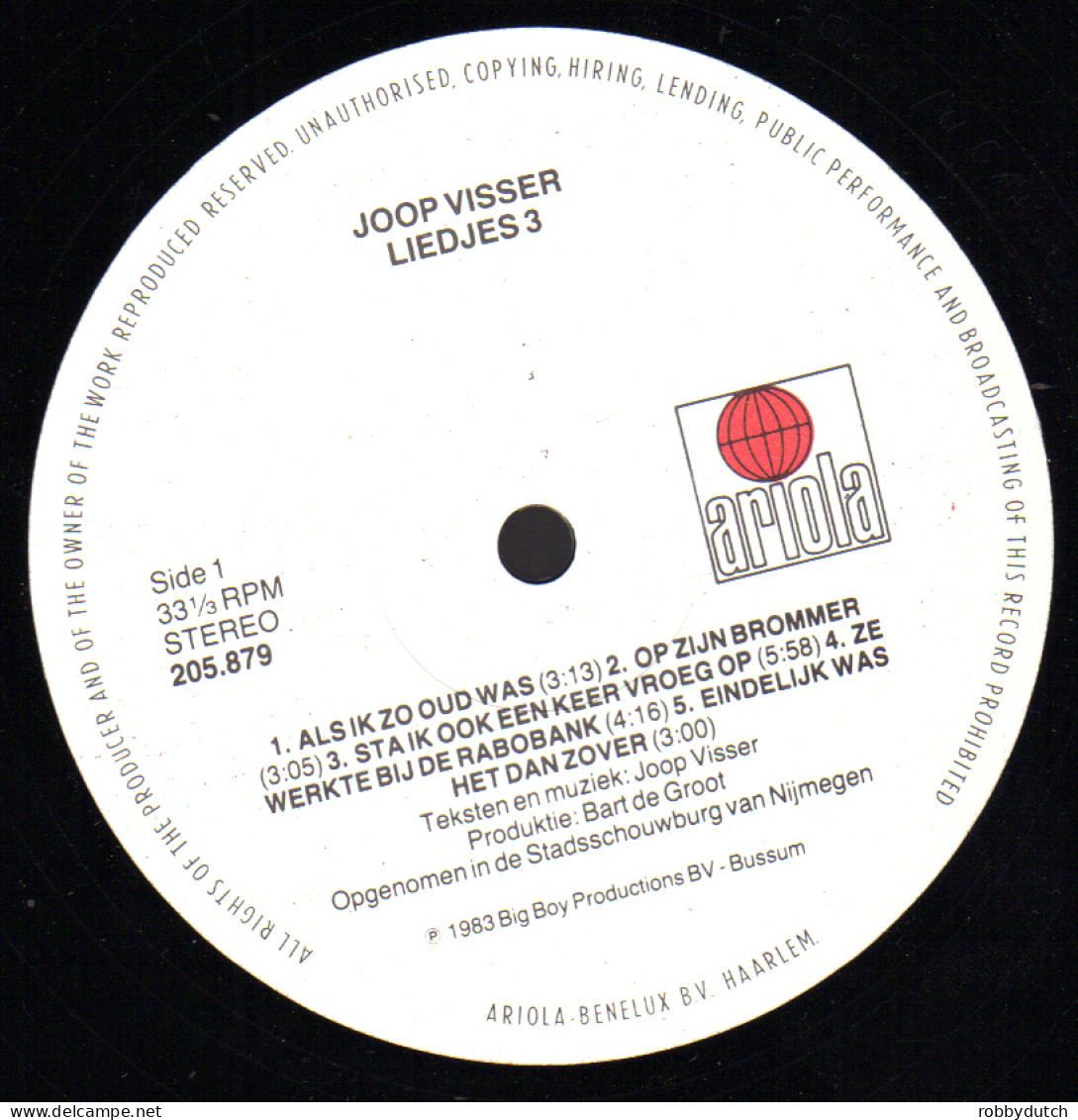 * LP *  JOOP VISSER (JAAP FISCHER) - LIEDJES 3 (Holland 1983 ) Gesigneerd. - Other - Dutch Music