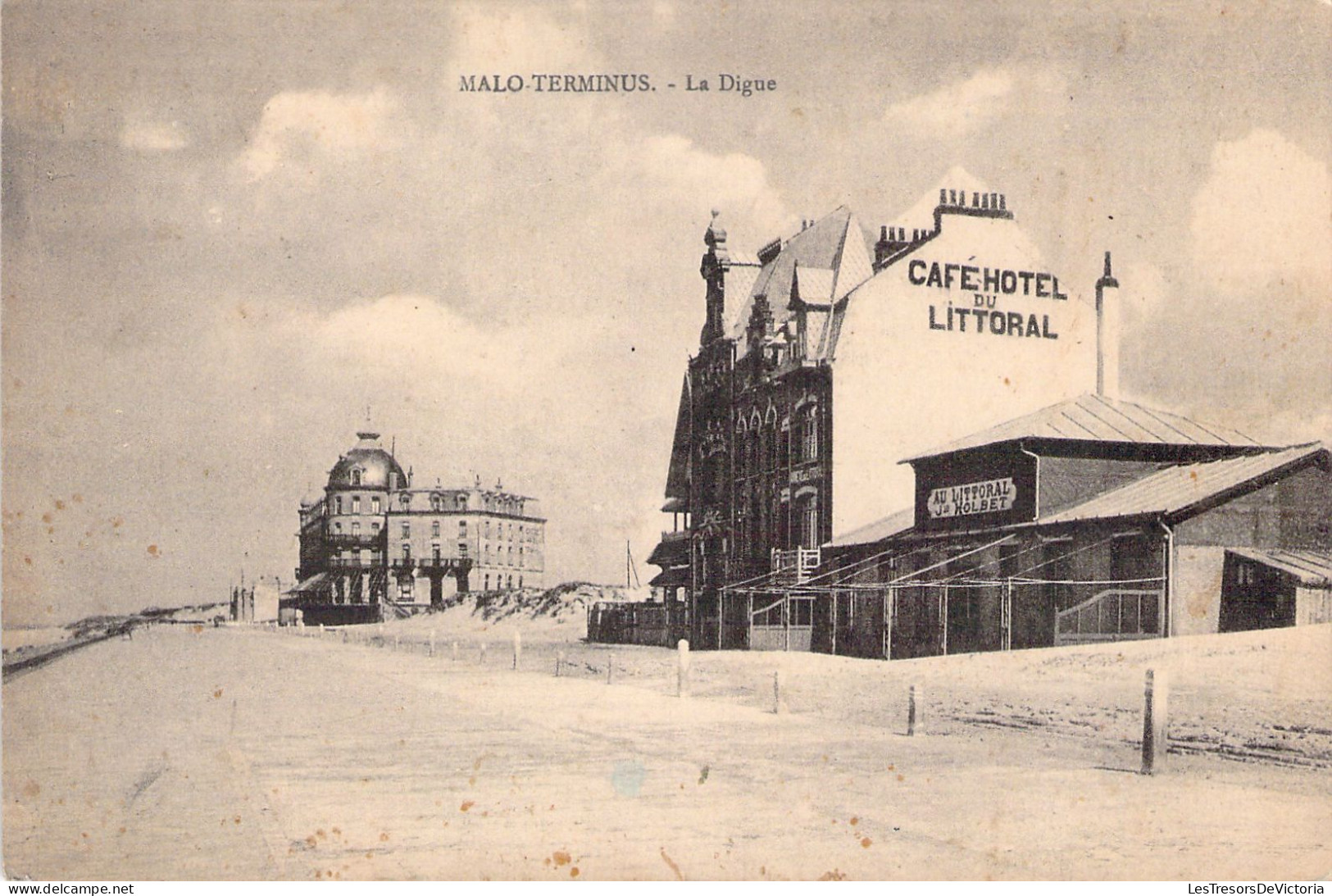 FRANCE - 59 - MALO LES BAINS - La Digue - Café Hôtel Du Littoral - Carte Postale Ancienne - Malo Les Bains