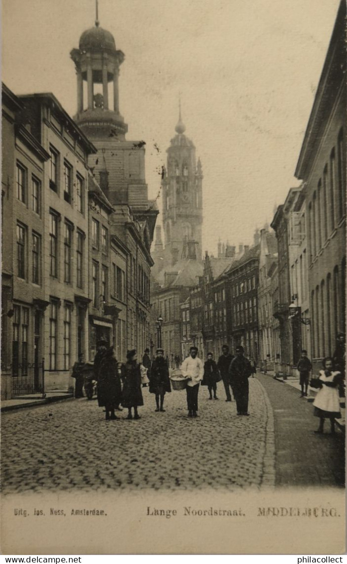 Middelburg  (Zld)  Lange Noordstraat (Veel Volk) 1902 - Middelburg