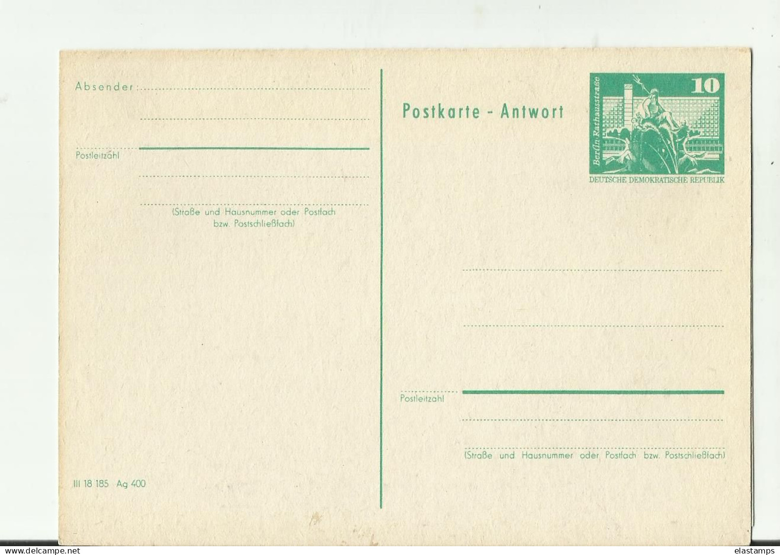 DDR BERLIN ANWORTEN GS - Cartes Postales - Neuves