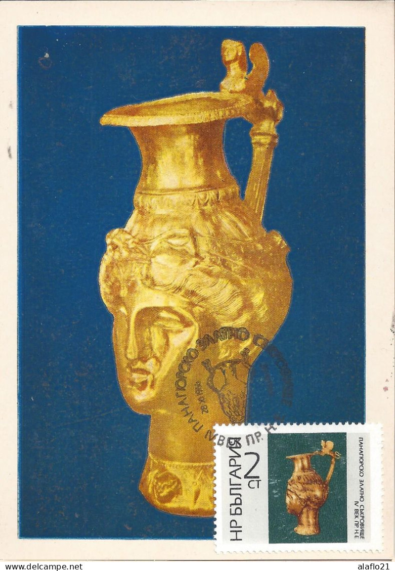 BULGARIE - CARTE MAXIMUM - Yvert N° 1453 - TRESOR D'OR - PICHET En FORME De TÊTE D'AMAZONE - Storia Postale