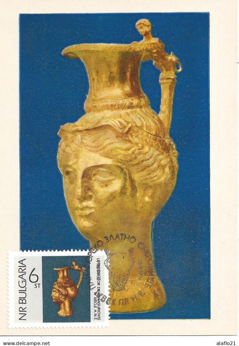 BULGARIE - CARTE MAXIMUM - Yvert N° 1456 - TRESOR D'OR - PICHET En FORME De TÊTE De VENUS - Brieven En Documenten