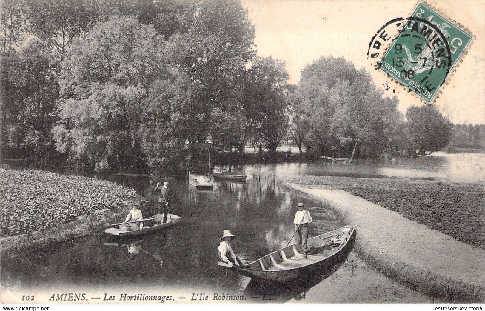 FRANCE - 80 - AMIENS - Les Hortillonnages - L'île Robinson - Carte Postale Ancienne - Amiens