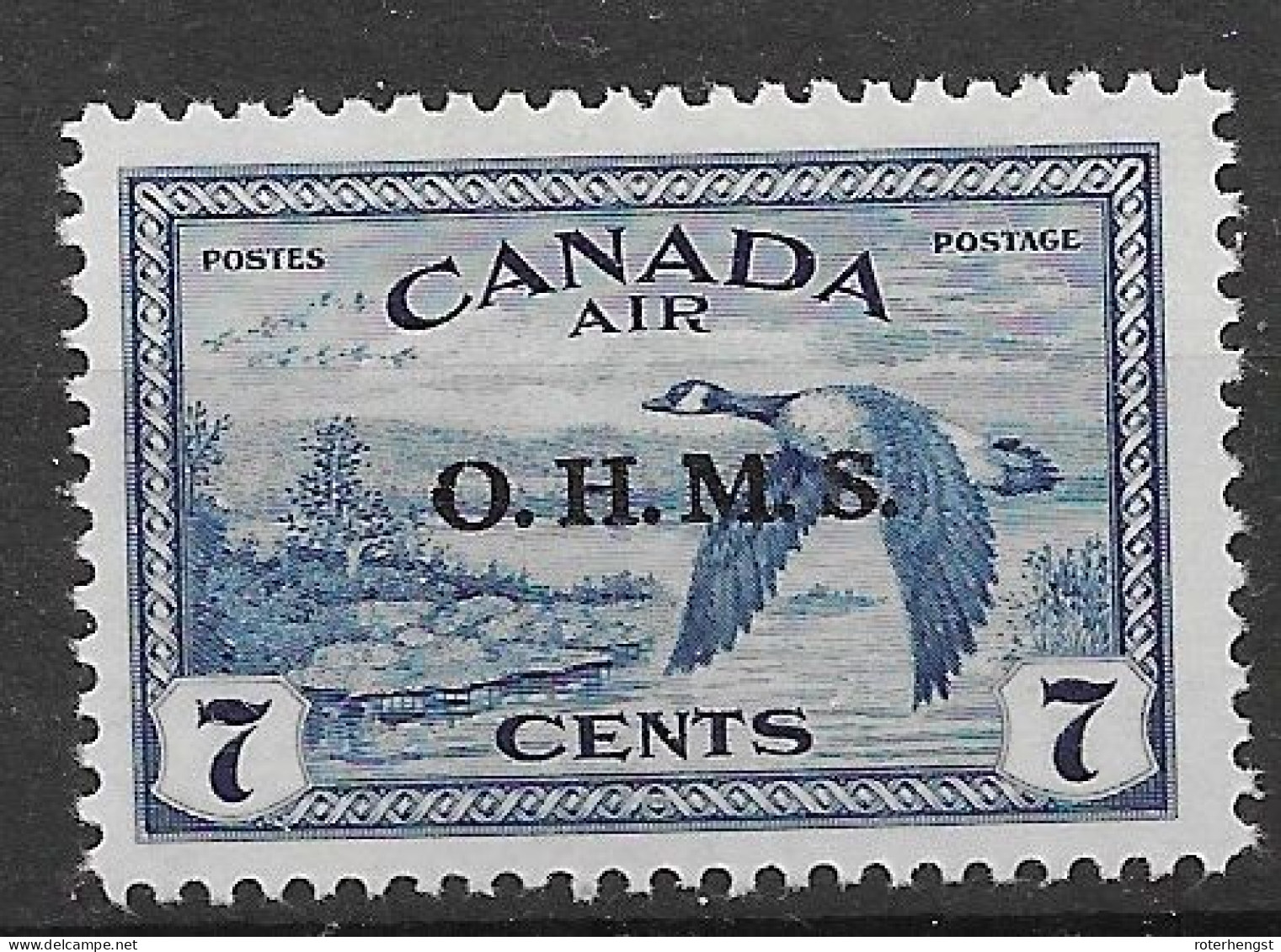 Canada Airmail Official 25 Euros 1949 Mnh ** - Surchargés