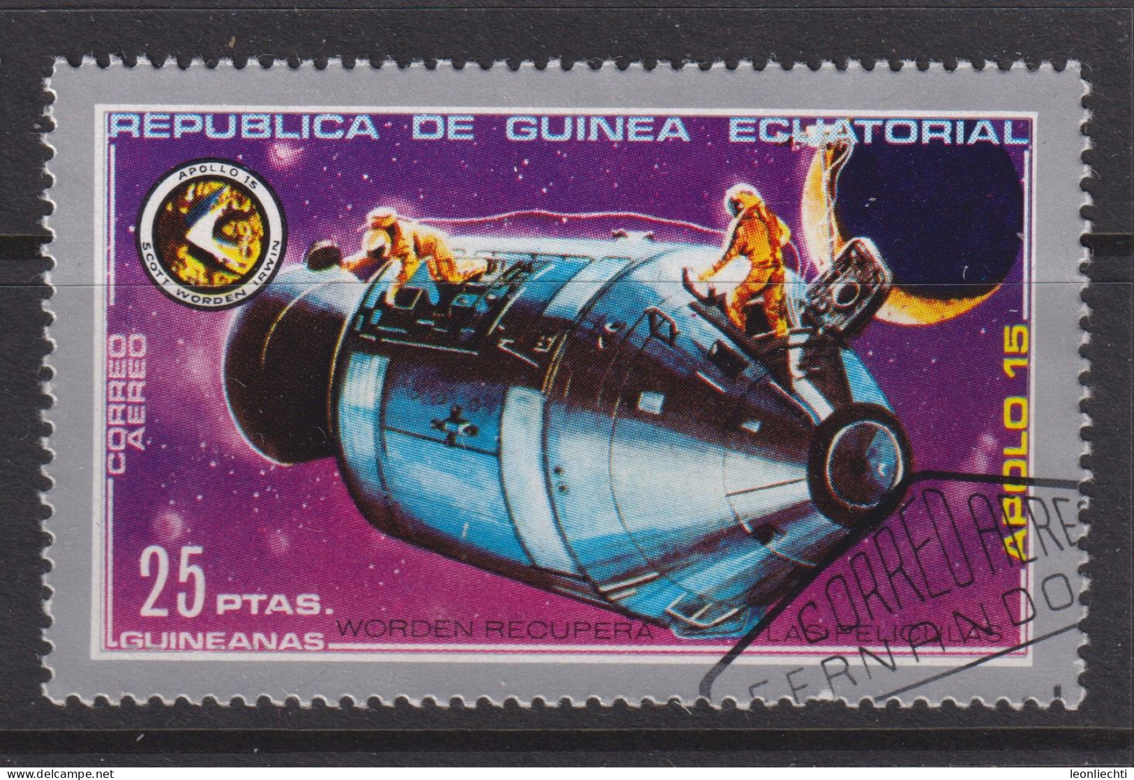 1972 Äquatorial-Guinea, Raumfahrt, Mi:GQ 24°, Yt:GQ PA1-B°,  Apollo 15, Film Recovery - Guinée Equatoriale