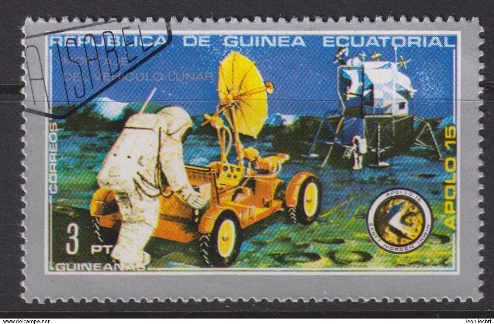 1972 Äquatorial-Guinea, Raumfahrt, Mi:GQ 19°, Yt:GQ 15-B°,  Apollo 15 ,Lunar Rover, Lander - Guinée Equatoriale