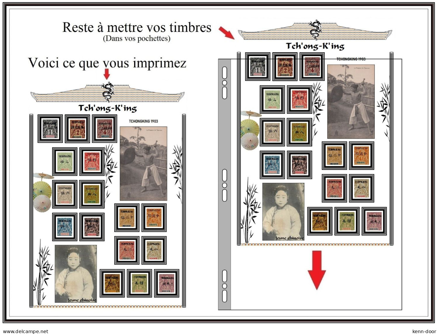 CHINE  Lot de 10 Albums de timbres à imprimer EDITION 2023