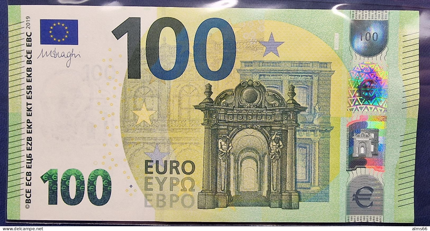 EuronotesK FREE SHIPPING 100 Euro 2019 UNC < RB >< R003 > Germany - Draghi - 100 Euro