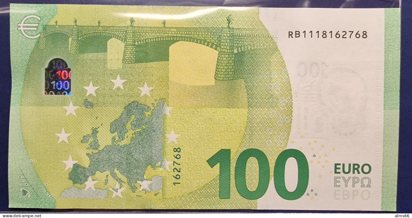 EuronotesK FREE SHIPPING 100 Euro 2019 UNC < RB >< R003 > Germany - Draghi - 100 Euro