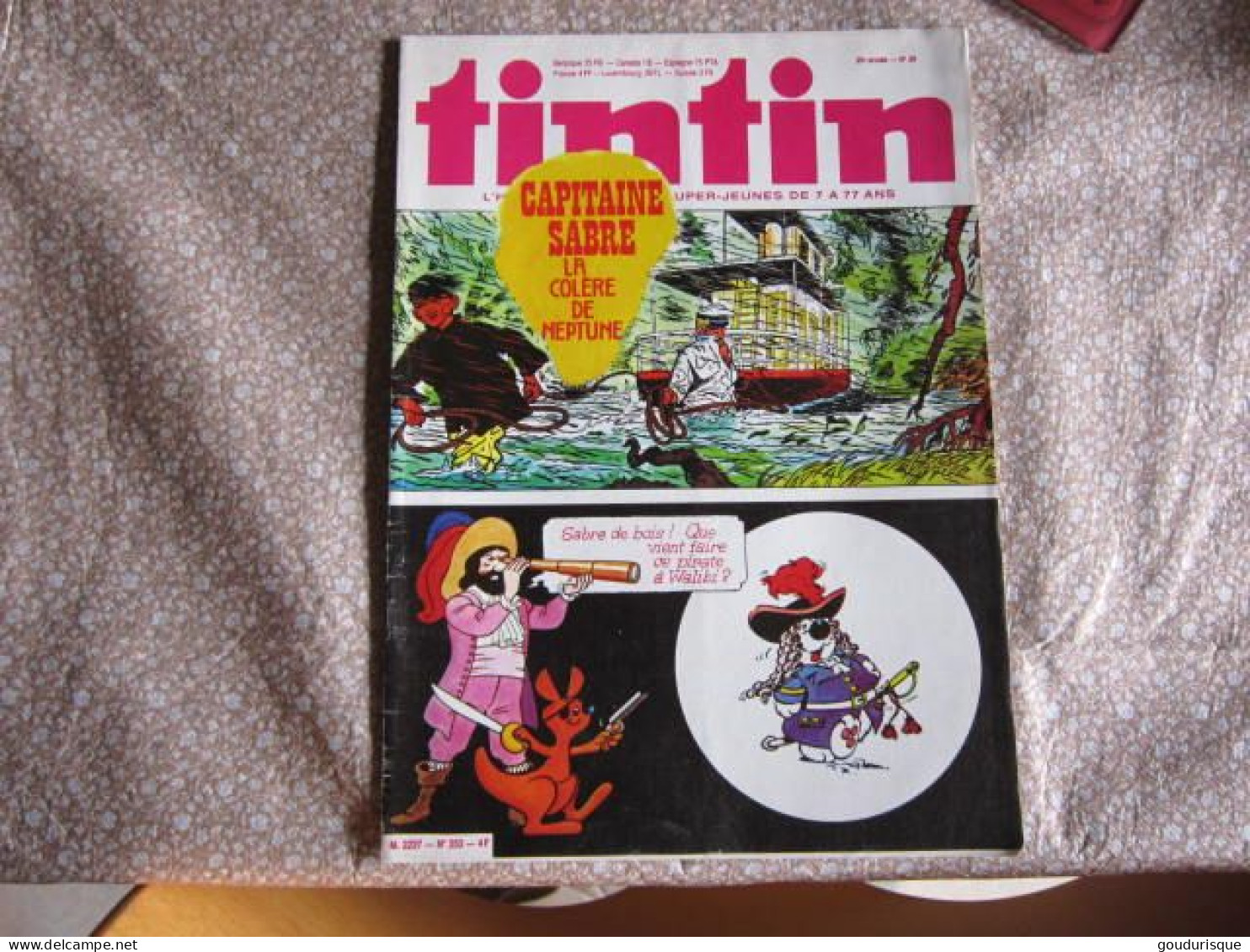 TINTIN JOURNAL DE   TINTIN  N°253   ILLUSTRATION COUVERTURE   HERGE - Tintin