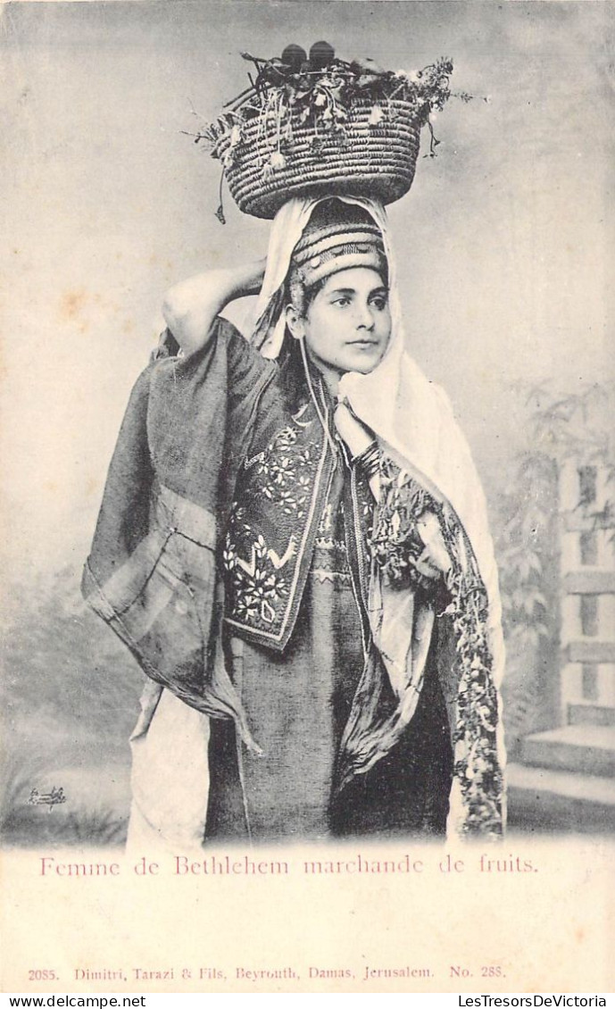 PALESTINE - Femme De Bethlehem - Marchande De Fruit - Carte Postale Ancienne - Palestine