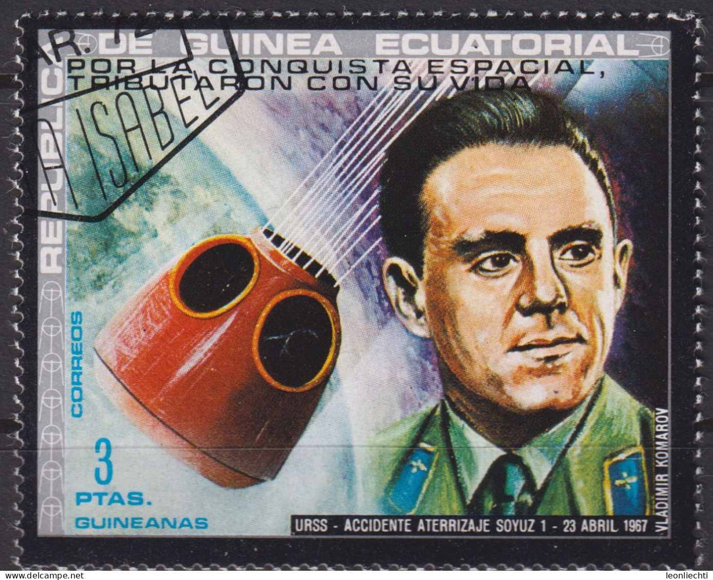 1972 Äquatorial-Guinea, Raumfahrt, Mi:GQ 191°, Yt:GQ 26-B°,  By The Conquest Of Space, Vladimir Komarov - Guinée Equatoriale