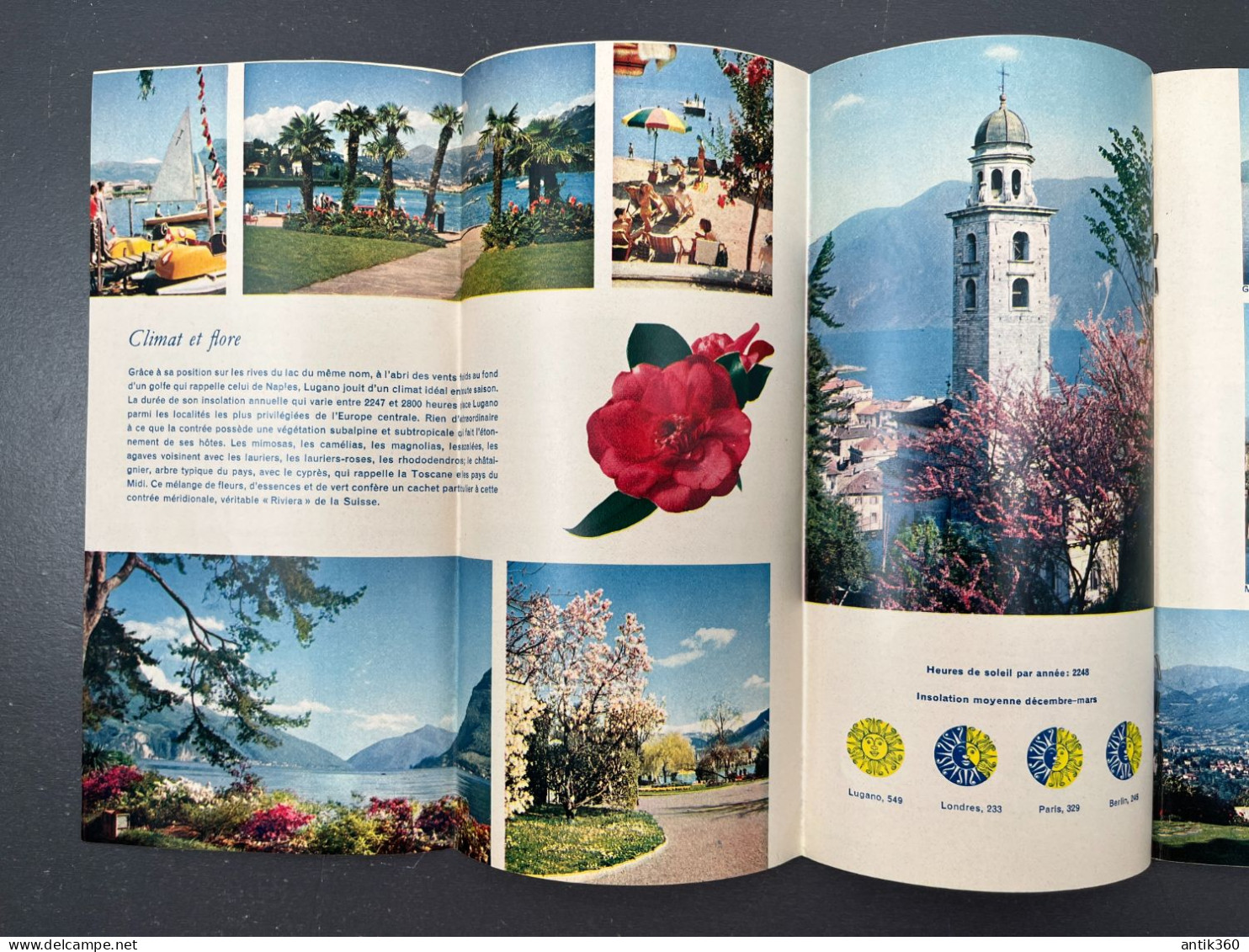 Ancien dépliant Brochure Touristique LUGANO Suisse Méridionale