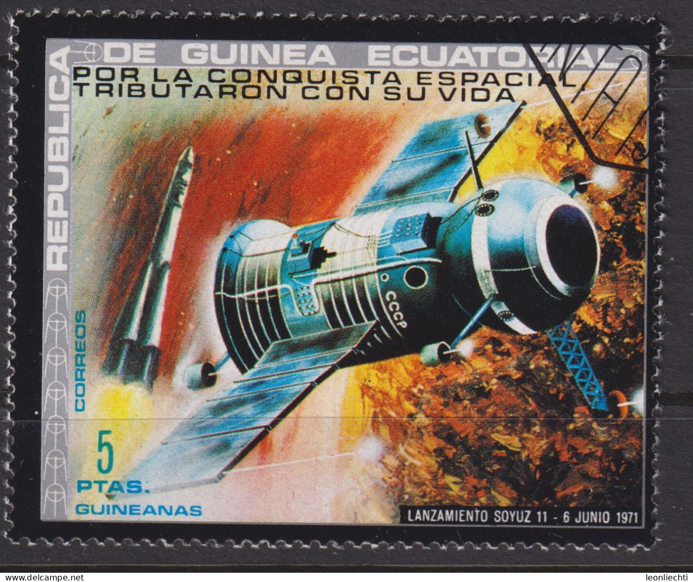 1972 Äquatorial-Guinea, Raumfahrt, Mi:GQ 192°, Yt:GQ 26-C°, Grissom, White And Chaffee, Soyuz 11 - Guinée Equatoriale