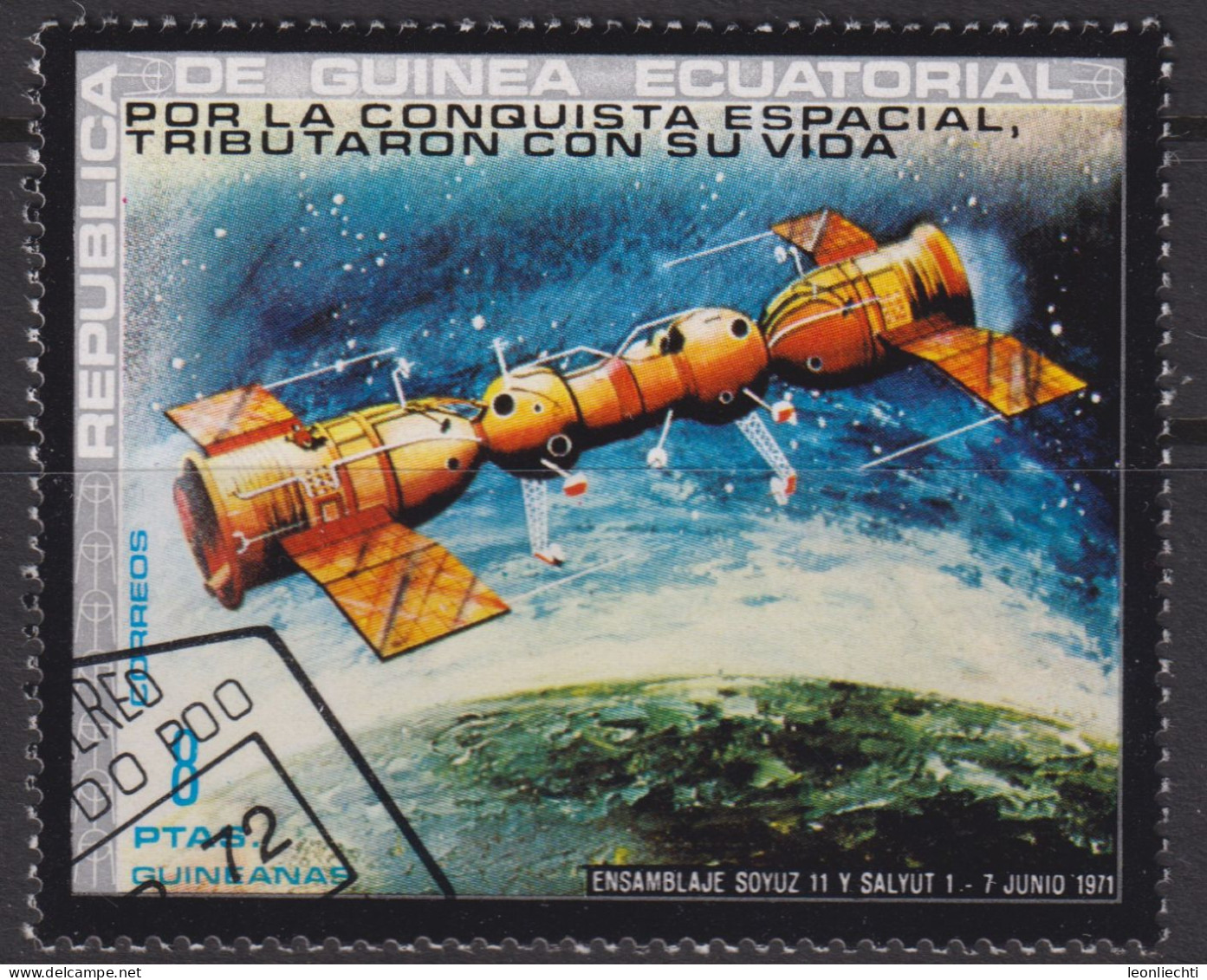 1972 Äquatorial-Guinea, Raumfahrt, Mi:GQ 193°, Yt:GQ 26-D°, By The Conquest Of Space, Soyuz 11 And Salut 1 - Guinée Equatoriale