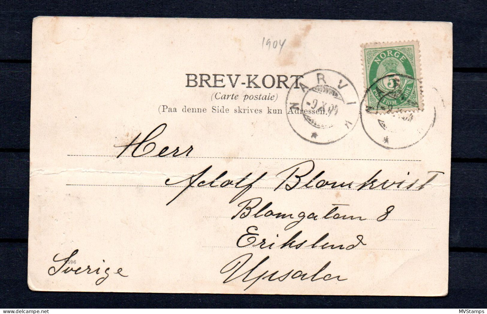 Norway 1904 Old Illustrated "Lap Family" Postcard Narvik To Eriksland/Upsala - Covers & Documents