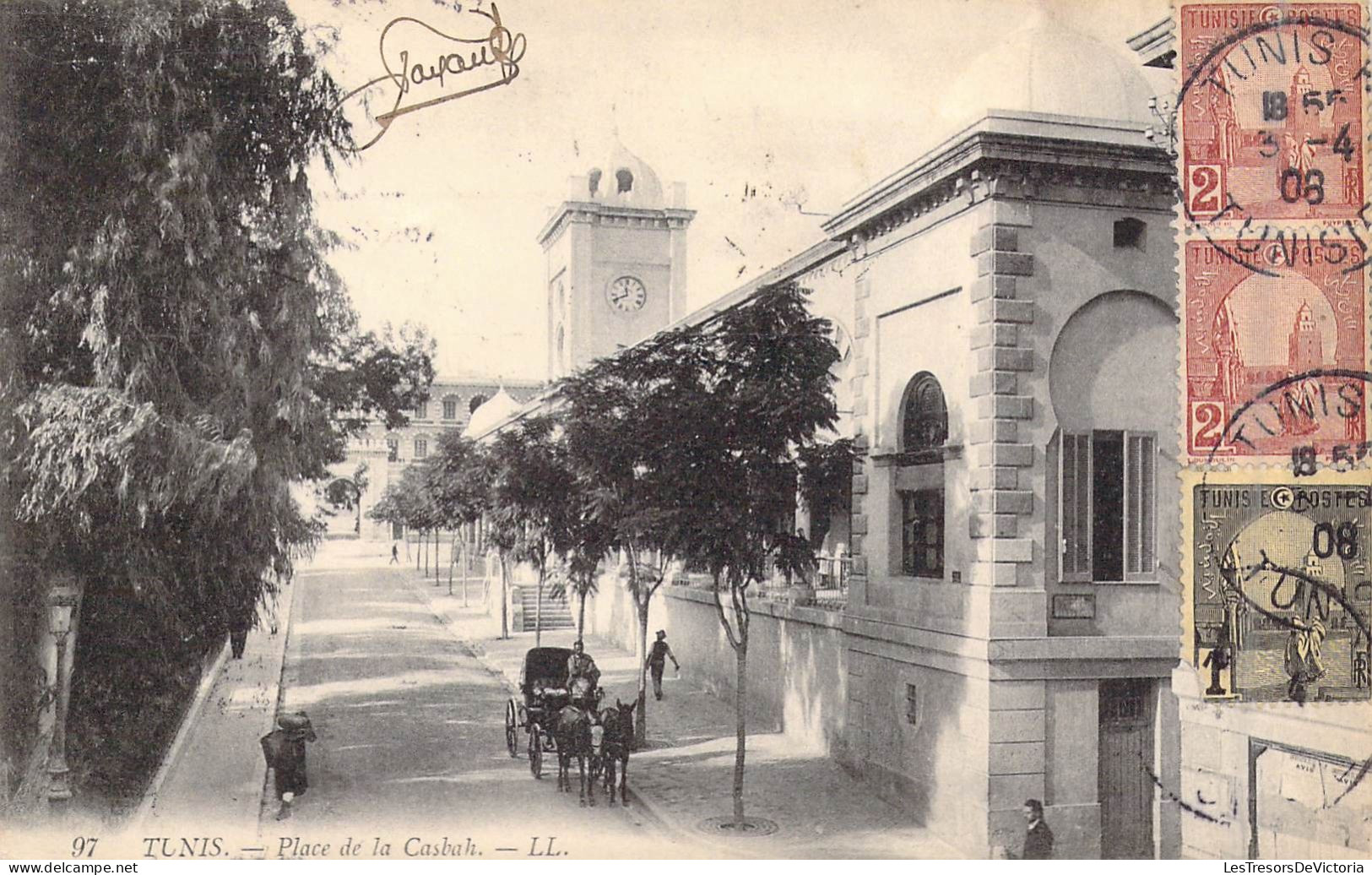 TUNISIE - Tunis - Place De La Casbah - Carte Postale Ancienne - Tunisia