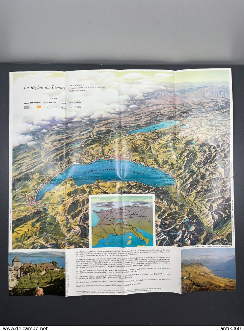Ancien Dépliant Brochure Touristique La Région Du Léman Suisse - Reiseprospekte
