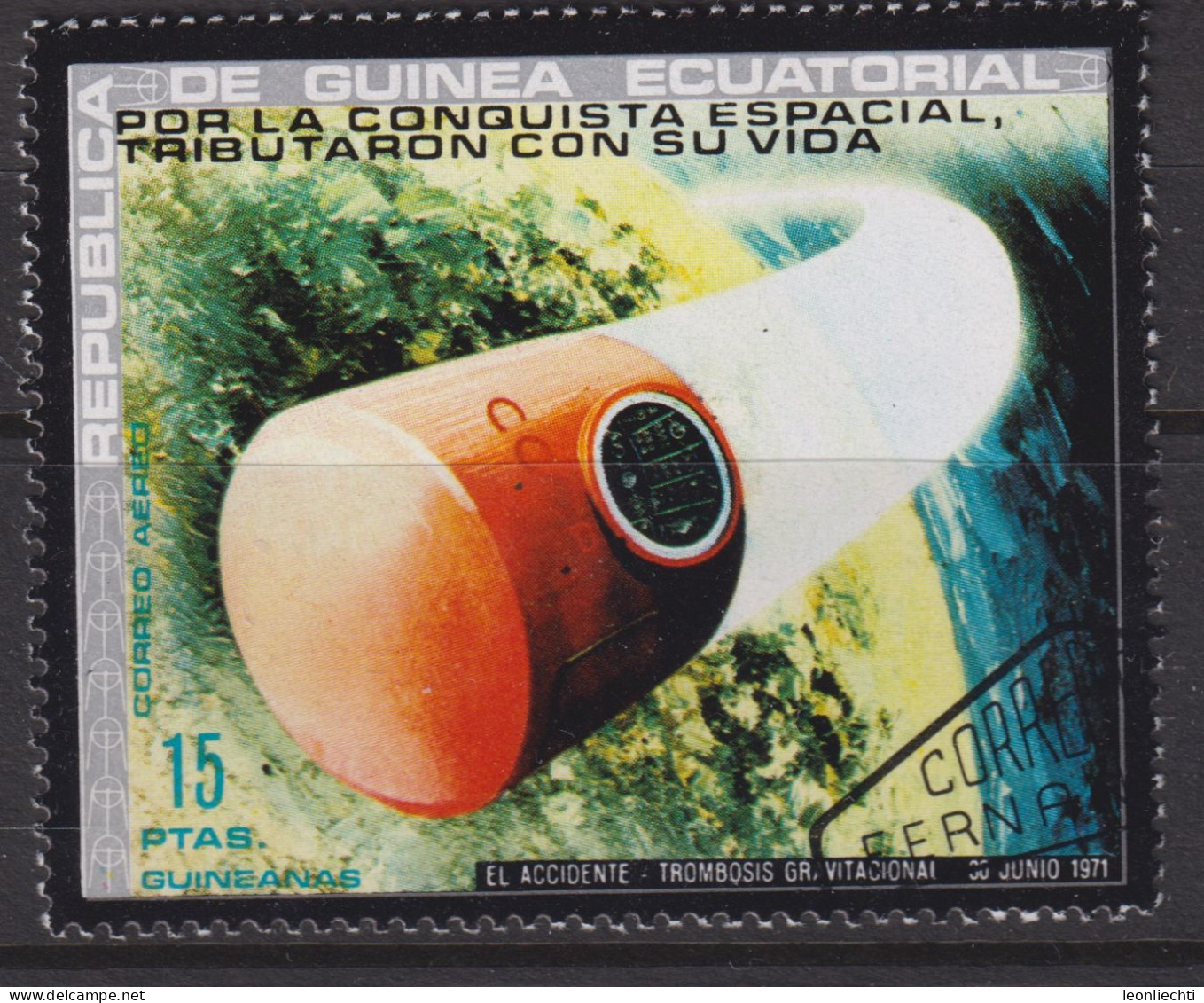 1972 Äquatorial-Guinea, Raumfahrt, Mi:GQ 195°, Yt:GQ PA11A°,  By The Conquest Of Space, The Incident - Guinée Equatoriale